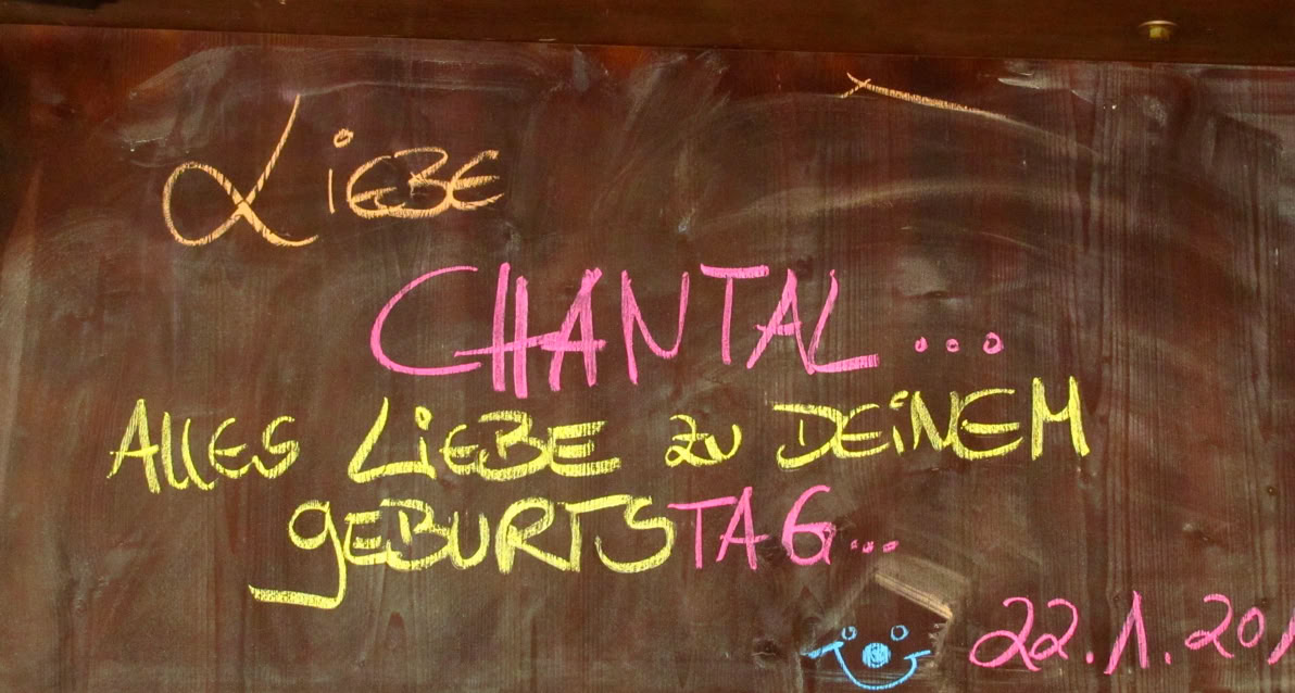 Tafel mit Geburtstagsgrüßen